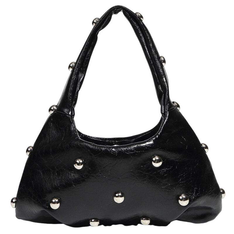 Ženska PU torba na rame s nitnama Punk torba ispod pazuha s kopčom Cool stilska torba ispod pazuha Chic Hobo torba Dizajnerska ručna torbica