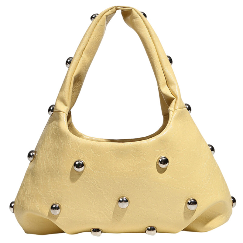 Ženska PU torba na rame s nitnama Punk torba ispod pazuha s kopčom Cool stilska torba ispod pazuha Chic Hobo torba Dizajnerska ručna torbica