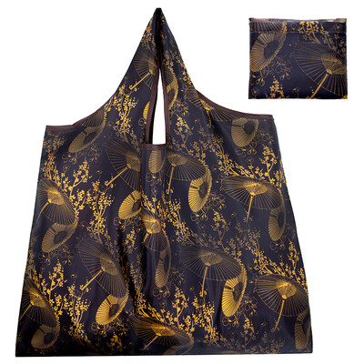 Geantă de cumpărături pliabilă, ecologică, mare, reutilizabilă, portabilă, pe umăr, pentru călătorie, cumpărături, modă, buzunar