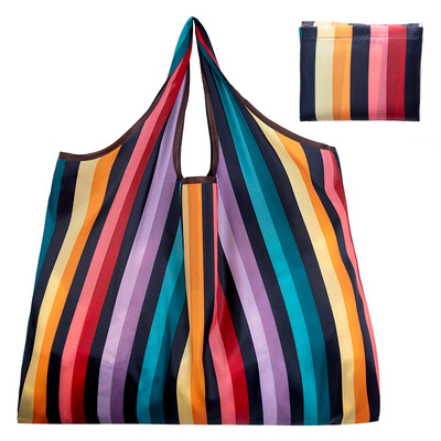 Geantă de cumpărături pliabilă, ecologică, mare, reutilizabilă, portabilă, pe umăr, pentru călătorie, cumpărături, modă, buzunar