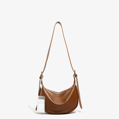 Plecu soma sievietēm Crossbody soma Sieviešu viegla Hobo soma, vintage ādas pusmēness soma, vienkrāsains PU ādas klimpas