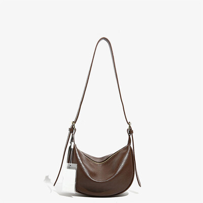 Plecu soma sievietēm Crossbody soma Sieviešu viegla Hobo soma, vintage ādas pusmēness soma, vienkrāsains PU ādas klimpas