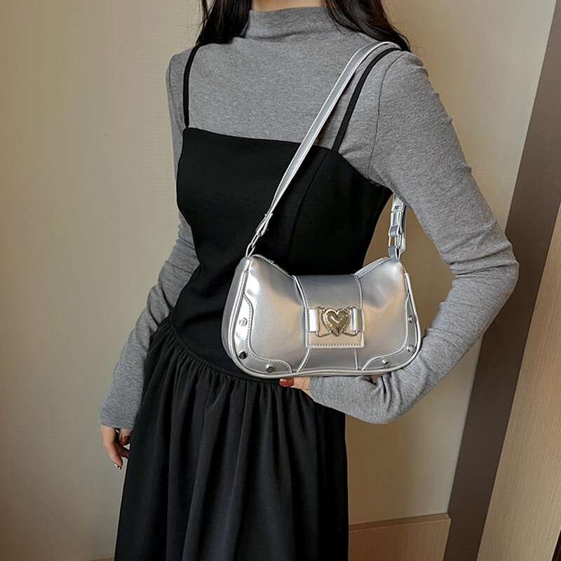 Modna ženska torba na rame Y2K torba ispod pazuha Luksuzna dizajnerska torba Plisirana torba ispod pazuha Jednobojna kurirska torba Torbica Skitnice Ručne torbe