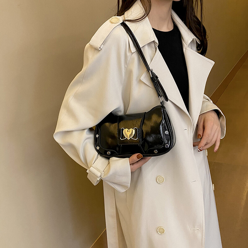 Modna ženska torba na rame Y2K torba ispod pazuha Luksuzna dizajnerska torba Plisirana torba ispod pazuha Jednobojna kurirska torba Torbica Skitnice Ručne torbe