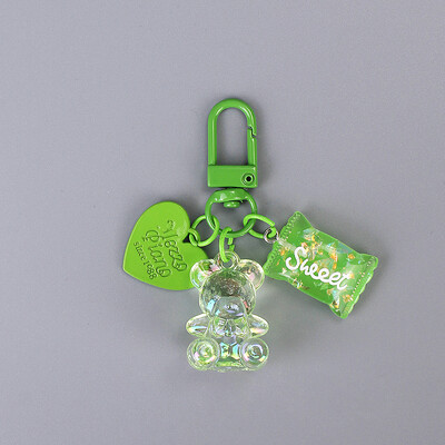 Breloc cu urs din rășină transparentă, colorat, cu bomboane, breloc inimioare, breloc femei fete, husă pentru căști, geantă, decorațiuni, cadouri pentru prieteni