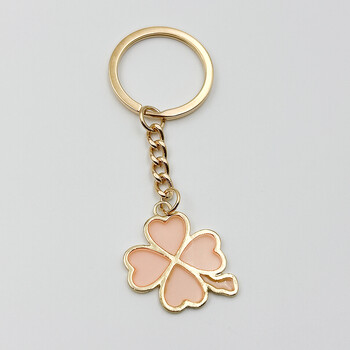 Нова мода Clover Oil Enamel Charms Ключодържател Ключодържател Автомобилен ключодържател Жени Дете Подарък Бижута