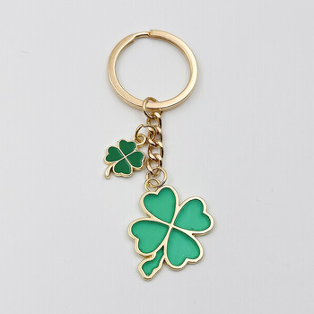 Нова мода Clover Oil Enamel Charms Ключодържател Ключодържател Автомобилен ключодържател Жени Дете Подарък Бижута