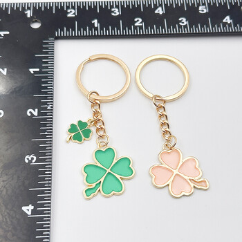 Нова мода Clover Oil Enamel Charms Ключодържател Ключодържател Автомобилен ключодържател Жени Дете Подарък Бижута