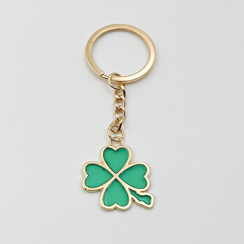 Нова мода Clover Oil Enamel Charms Ключодържател Ключодържател Автомобилен ключодържател Жени Дете Подарък Бижута