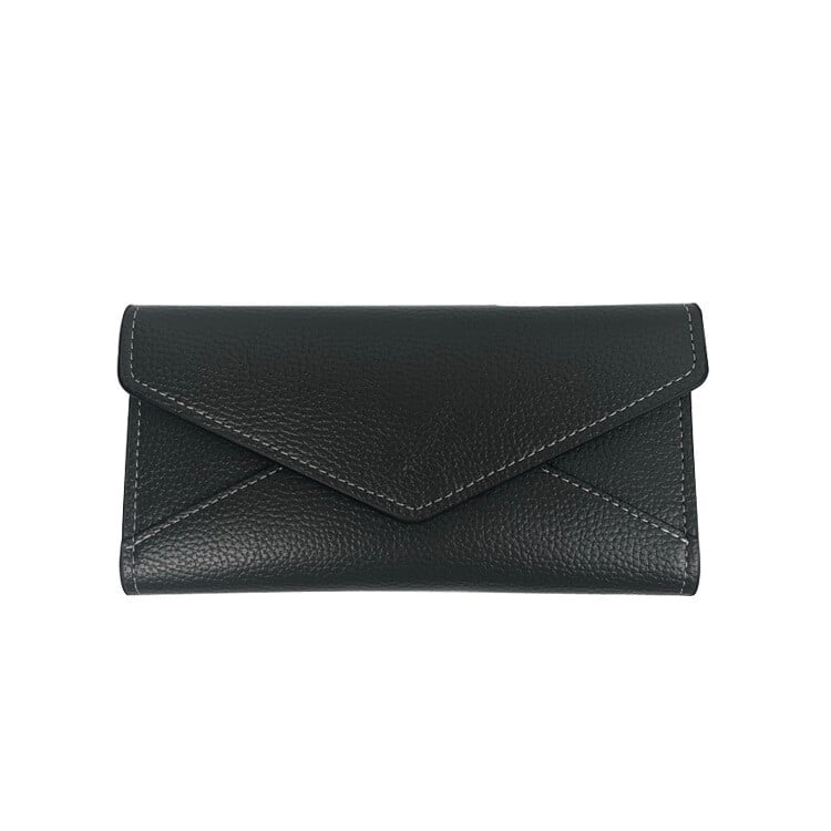 Ženski dugi novčanik s retro kuvertom s uzorkom ličija, ženski poliuretanski novčanik, ženski tanki novčanik s 2 preklopljena trokuta