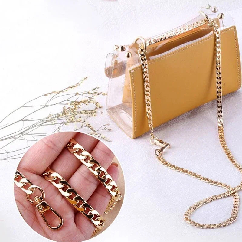 120 cm metāla alumīnija somas ķēdes rezerves daļu aksesuāri ar rokām austai plecu rokassomiņai DIY ar rokām darinātas noņemamas siksnas