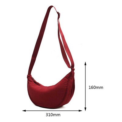 Geantă ocazională din nailon pentru piept Hobo, pentru femei, 2023, cu curea cu jumătate de lună, genți de umăr, geantă de cumpărături