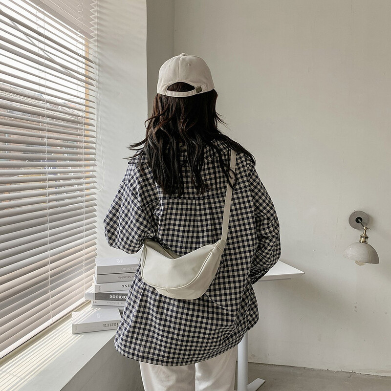 Geantă ocazională din nailon pentru piept Hobo, pentru femei, 2023, cu curea cu jumătate de lună, genți de umăr, geantă de cumpărături