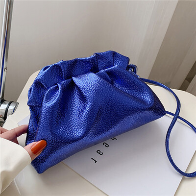 Grezna zelta mākoņa soma sievietēm Ādas Hobos Retro Cloud Crossbody soma Maza tālruņa soma Design Clutch Clip Bag Sieviešu Bolsa