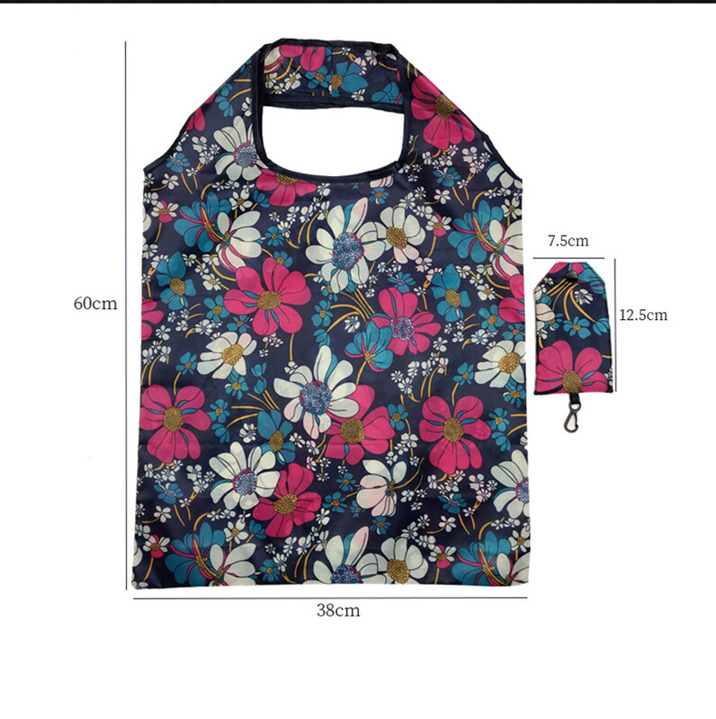 Geantă de cumpărături reutilizabilă Geantă pliabilă de mare capacitate pentru femei Geantă de mână rezistentă, lavabilă, de călătorie, cu imprimare, ecologică