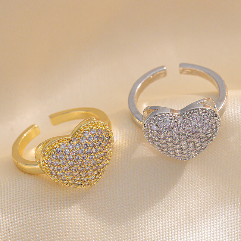 Jauns pārrobežu modes viegls, grezns mīlas gredzens ar cirkonu sievietēm INS dizaina nišas atvērts augstas klases gredzens