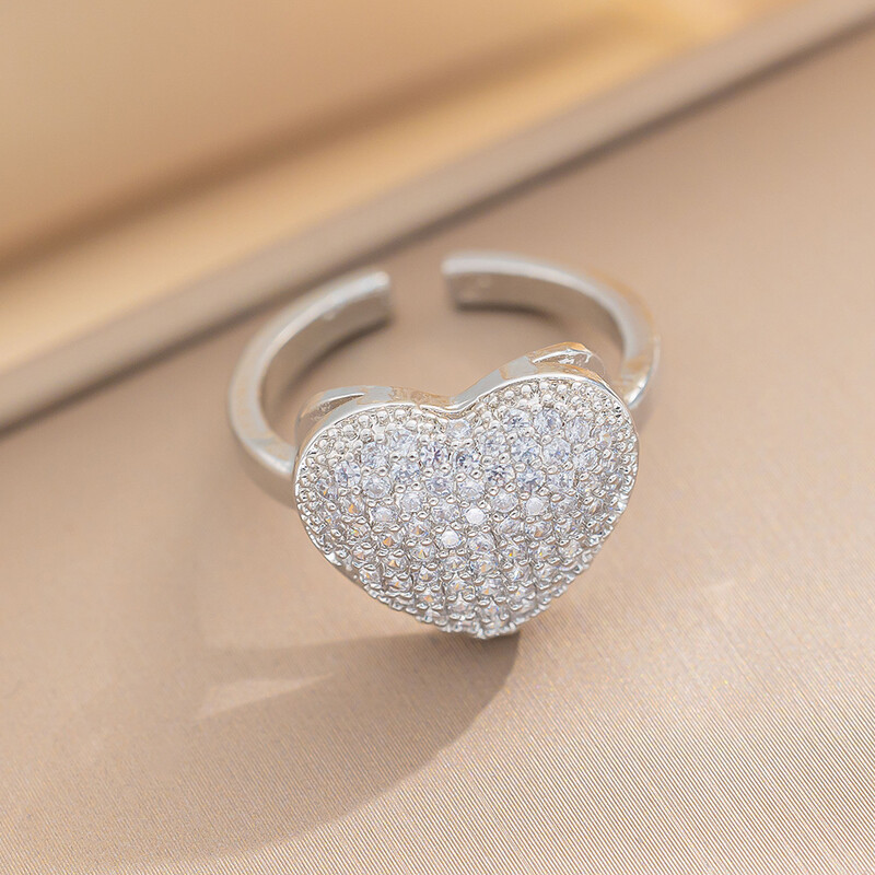 Jauns pārrobežu modes viegls, grezns mīlas gredzens ar cirkonu sievietēm INS dizaina nišas atvērts augstas klases gredzens