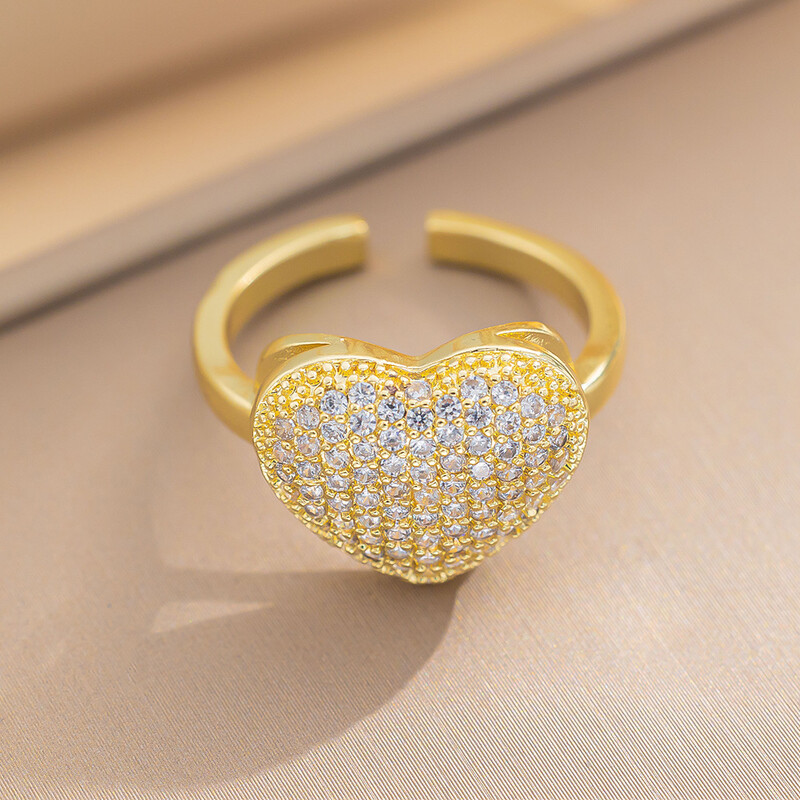 Jauns pārrobežu modes viegls, grezns mīlas gredzens ar cirkonu sievietēm INS dizaina nišas atvērts augstas klases gredzens