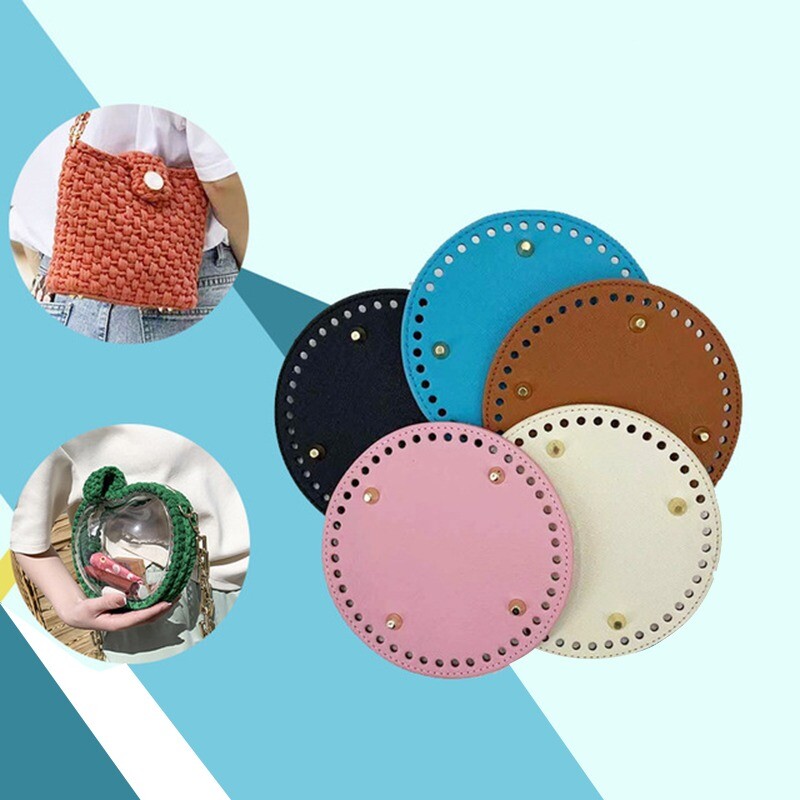 Ovalno/okruglo dugo dno za pletenu torbu Dodaci za torbu od pu kože Ručno izrađeno dno Jednobojna Diy heklana torba Dodaci