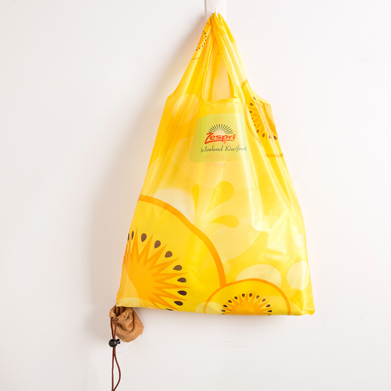 Costum Kiwi 2 buc. Vânzări fierbinți Geantă de cumpărături reutilizabilă Fructe Geantă ECO pentru băcănie Genți mari personalizate pliabile din poliester cu logo
