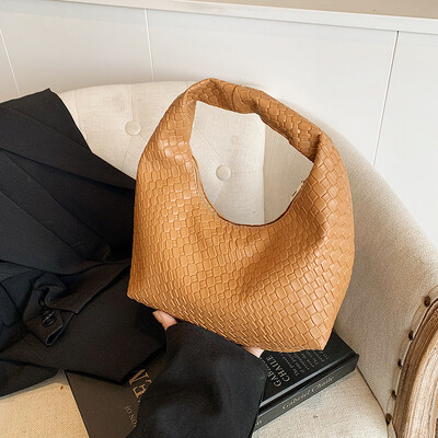 Sieviešu klasiskās modes audumi ar reljefu klaiņot, mīksta PU āda, maza plecu soma ar augšējo rokturi, ikdienas rokassomas