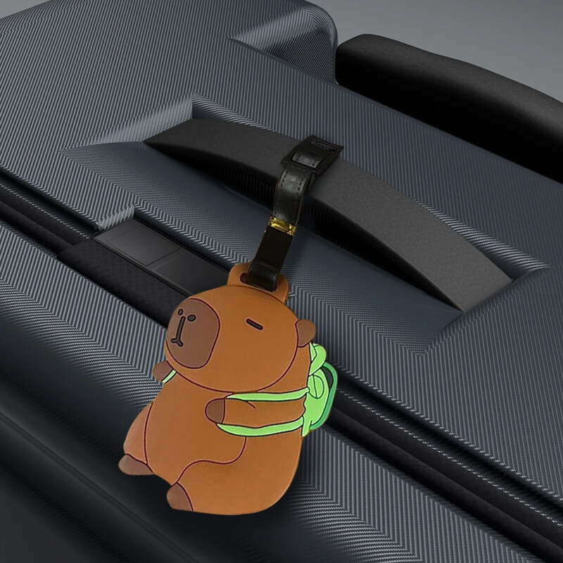 Kawaii Shark Cat Design Etichetă pentru bagaje Femei Accesorii de călătorie Etichetă pentru bagaje din PVC cu desene animate Bărbați Portabil Anti-pierdere Etichete cu nume de adresă