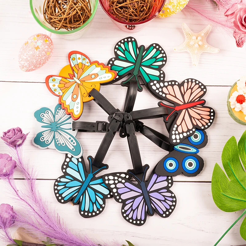 Etichetă pentru bagaje Fluture Etichetă drăguță pentru bagaje Valisă Identificați Suportul pentru adresa Bagaj Imbarcare Etichete portabile pentru geanta Accesorii de călătorie