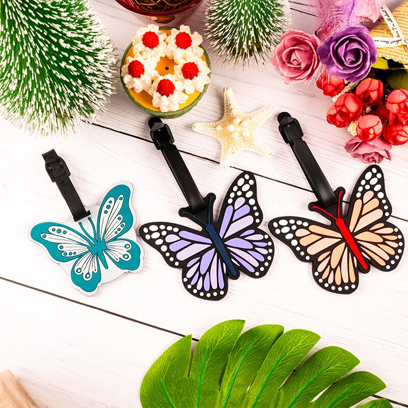 Etichetă pentru bagaje Fluture Etichetă drăguță pentru bagaje Valisă Identificați Suportul pentru adresa Bagaj Imbarcare Etichete portabile pentru geanta Accesorii de călătorie