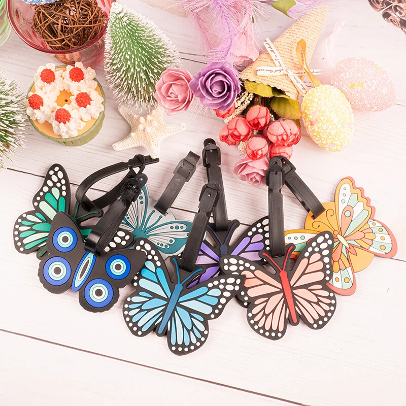 Etichetă pentru bagaje Fluture Etichetă drăguță pentru bagaje Valisă Identificați Suportul pentru adresa Bagaj Imbarcare Etichete portabile pentru geanta Accesorii de călătorie