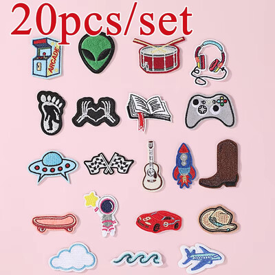 AZ Prosop Broderie Patch-uri Litere englezești Patch-uri pentru haine Lipți pe patch-uri DIY Nume Desene Animat Fructe Autocolant pentru Genți Pălării