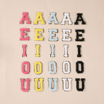 AZ Prosop Broderie Patch-uri Litere englezești Patch-uri pentru haine Lipți pe patch-uri DIY Nume Desene Animat Fructe Autocolant pentru Genți Pălării