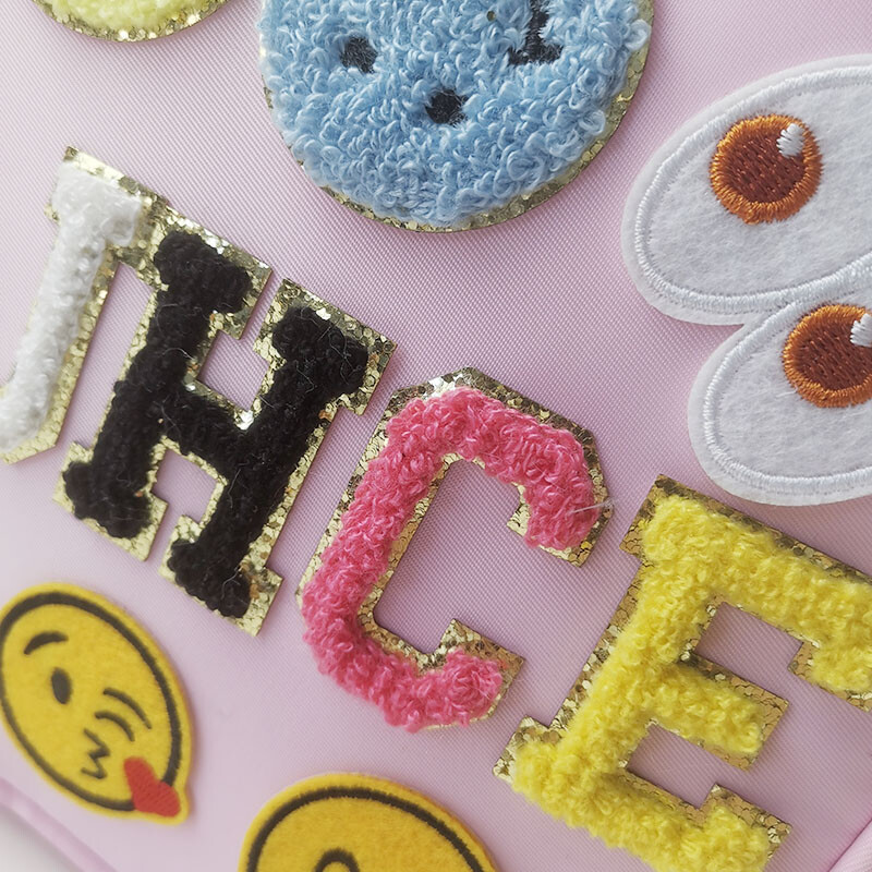 AZ Prosop Broderie Patch-uri Litere englezești Patch-uri pentru haine Lipți pe patch-uri DIY Nume Desene Animat Fructe Autocolant pentru Genți Pălării