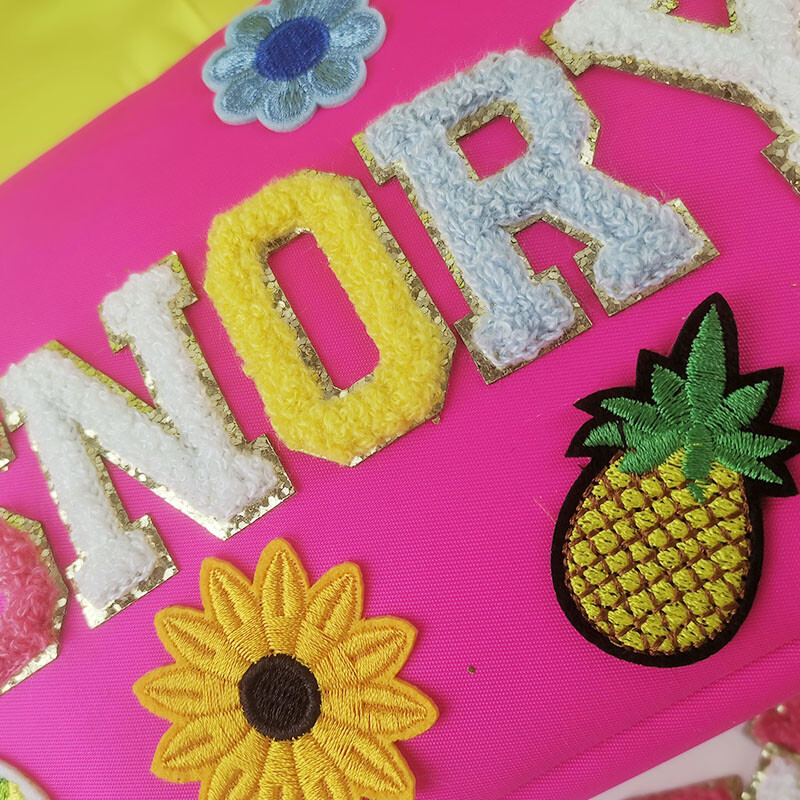 AZ Prosop Broderie Patch-uri Litere englezești Patch-uri pentru haine Lipți pe patch-uri DIY Nume Desene Animat Fructe Autocolant pentru Genți Pălării