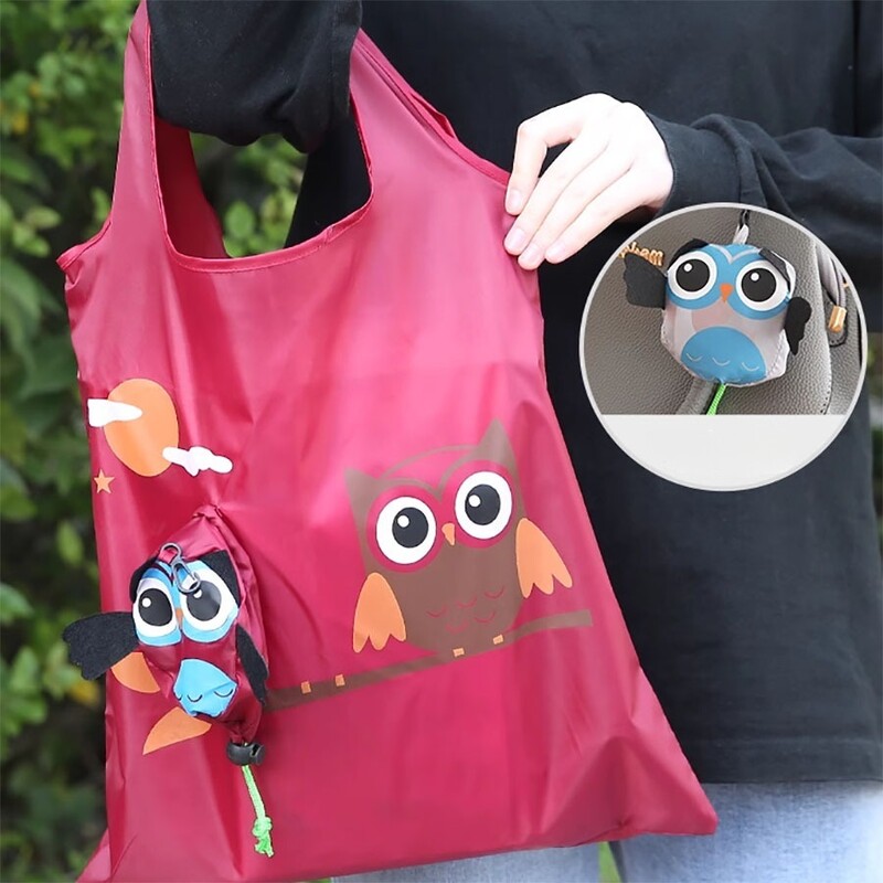 Slatka životinjica Sklopiva torba za kupovinu u obliku sove Ekološki poklon za žene Sklopiva torba za višekratnu upotrebu Prijenosna putna torba za rame Trgovina namirnicama