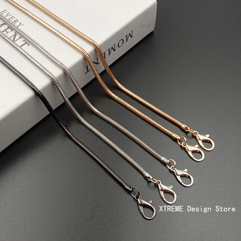 120 cm / 3,2 mm čūskas nomaiņas ķēdes siksna Metāla saite Aizdare Maks Ķēdes Soma Rokturis Plecu šķērsām rokassomas Ķēde