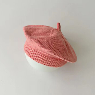 Modni slatki dječji pleteni šešir s beretkom Jednobojni dječji topli šeširi Jesensko-zimske kape za djecu Dodaci za šešir na otvorenom Poklon