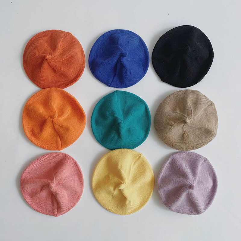 Modni slatki dječji pleteni šešir s beretkom Jednobojni dječji topli šeširi Jesensko-zimske kape za djecu Dodaci za šešir na otvorenom Poklon
