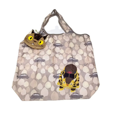 Crtane sklopive torbe za kupnju Debele najlonske velike torbe za višekratnu upotrebu od poliestera Prijenosne ženske torbe na rame Sklopiva torbica