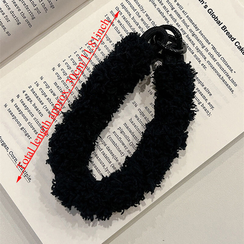 Geantă Curea pentru încheietură pentru telefon mobil Snur de pluș Curea pentru încheietură Curea pentru păpușă Snur moale Pandantiv moale Snur de pluș de culoare solidă Accesorii pentru geantă