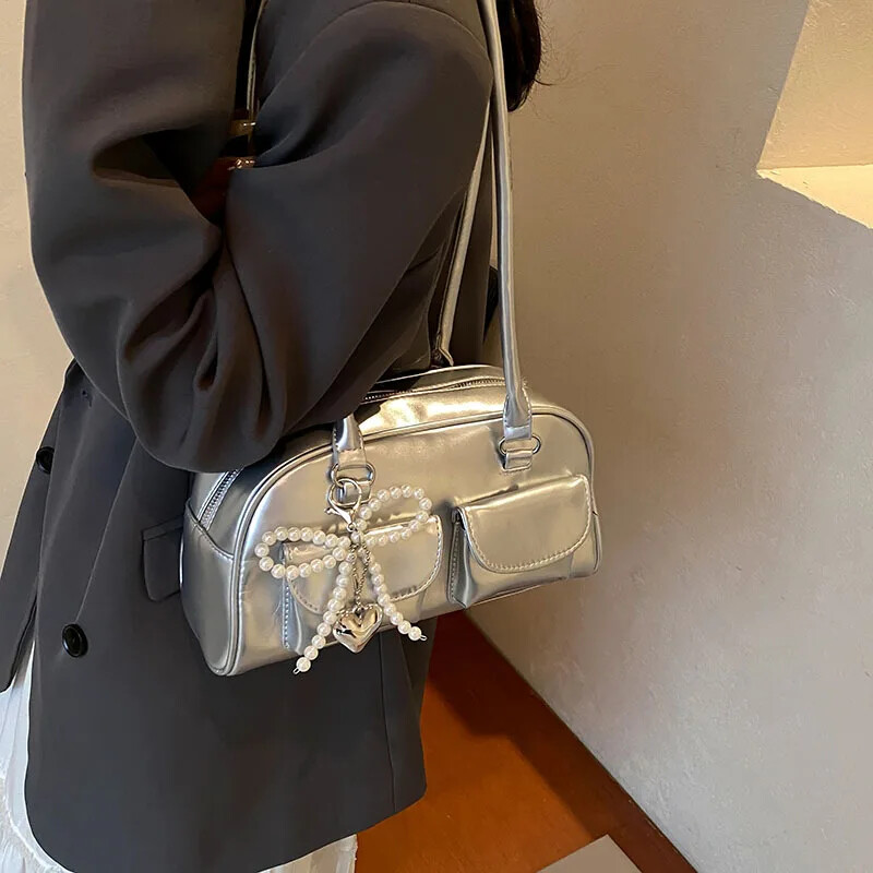 Breloc coreean cu perle cu mărgele dulci, genți de inimă, breloc cu pandantiv, suport pentru breloc Y2K, pentru geanta pentru fete, accesorii cu pandantiv