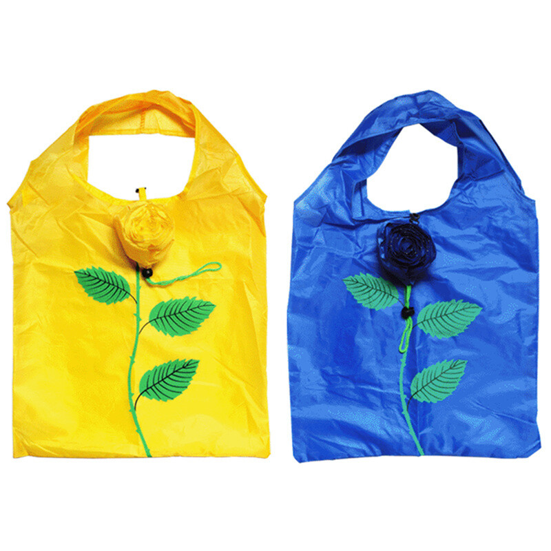 Torbe za kupnju s cvijetom ruže Prijenosni organizatori za pohranu Poliesterska tkanina Eko Ženska torba velikog kapaciteta Putna sklopiva ručna torba