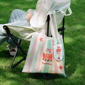 Geantă de cumpărături cu desene animate din pânză Oxford Geantă portabilă pentru depozitare multicoloră Geantă de umăr pentru femei de capacitate mare