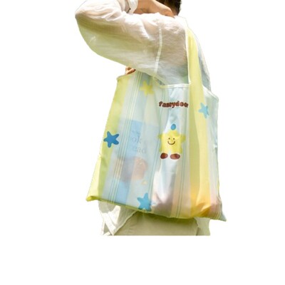 Geantă de cumpărături cu desene animate din pânză Oxford Geantă portabilă pentru depozitare multicoloră Geantă de umăr pentru femei de capacitate mare