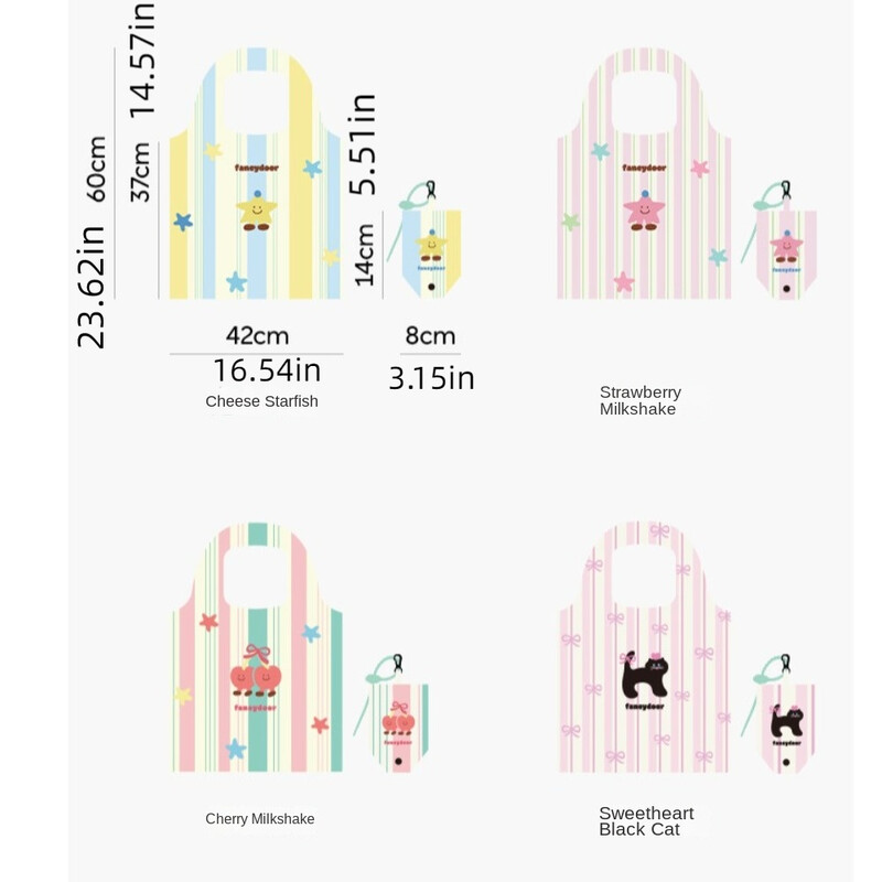 Geantă de cumpărături cu desene animate din pânză Oxford Geantă portabilă pentru depozitare multicoloră Geantă de umăr pentru femei de capacitate mare