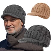 Șapcă tricotată pentru bărbați, ocazional, cu boruri scurte, toamnă iarnă, căciulă caldă pentru urechi, pentru ciclism, schi, șapcă de baseball în aer liber