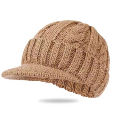 Șapcă tricotată pentru bărbați, ocazional, cu boruri scurte, toamnă iarnă, căciulă caldă pentru urechi, pentru ciclism, schi, șapcă de baseball în aer liber