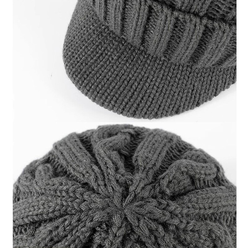 Șapcă tricotată pentru bărbați, ocazional, cu boruri scurte, toamnă iarnă, căciulă caldă pentru urechi, pentru ciclism, schi, șapcă de baseball în aer liber