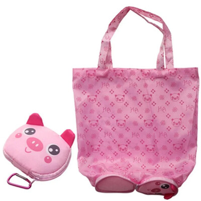 Karikatūras Dzīvnieku saliekamā iepirkumu soma Atkārtoti lietojama salokāma pārnēsājama lielveikalu iepirkumu soma pārtikas preču somiņai sieviešu rokassomiņa