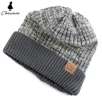 Ear Beanie με Fleece Unisex Χειμερινά καπέλα δίχρωμα Προσθήκη γούνινη επένδυση ανδρών και γυναικών Ζεστό καπέλο Beanie Casual Χειμερινά πλεκτά καπέλα