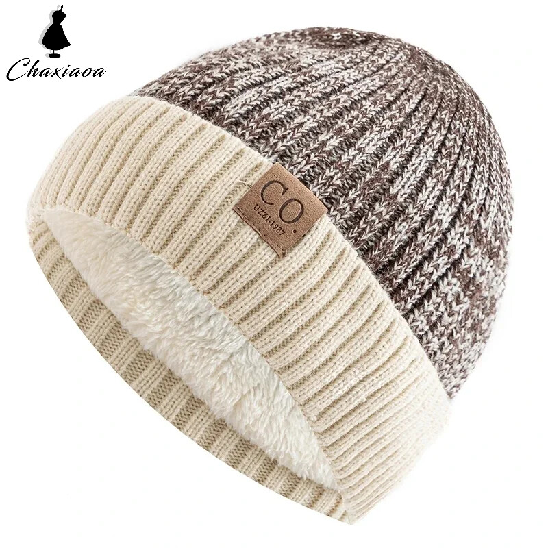 Căciulă pentru urechi cu fleece Căciuli de iarnă unisex în două tonuri Adaugă căptușite cu blană Căptușeală pentru bărbați și femei Căciuli calde de iarnă tricotate ocazionale